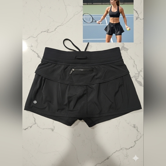lululemon athletica Dresses & Skirts - Lululemon Pace Rival Skirt - Black - Size 6 - Tall/Long Length